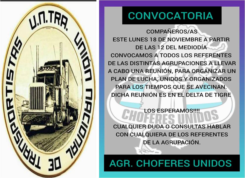 Apoyo Convocatoria de la Unión Nacional de Transportistas: un plan de lucha para enfrentar la crisis del sector.