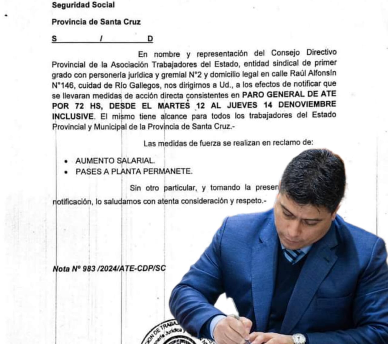  La Crisis Económica Argentina se Agudiza: ATE Anuncia Paro General para Claudio Vidal en Santa Cruz por 72 horas.